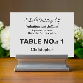 Número de mesa de boda en blanco y negro