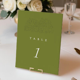 Número de mesa de boda en la montaña del parque Yo