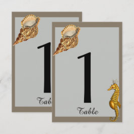 Número de Mesa de Boda en la Playa con Animales Ma