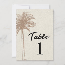 Número de Mesa de Boda en la Playa de Palma Marrón