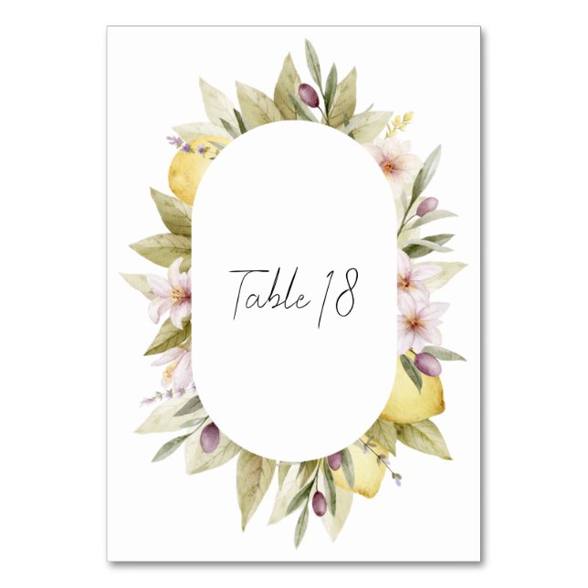Número de mesa de boda en olivar (Anverso)