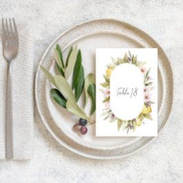 Número de mesa de boda en olivar