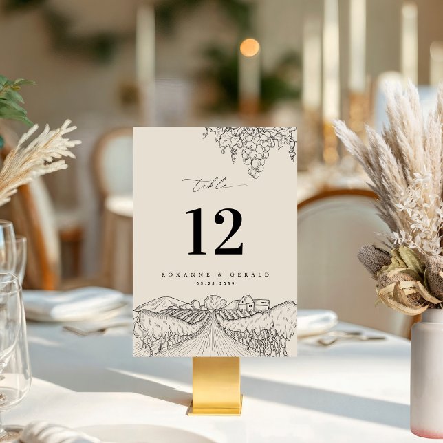 Número de mesa de boda en viñedo de Napa Valley Wi (Subido por el creador)