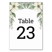 Número de mesa de boda floral blanco magnolia clás
