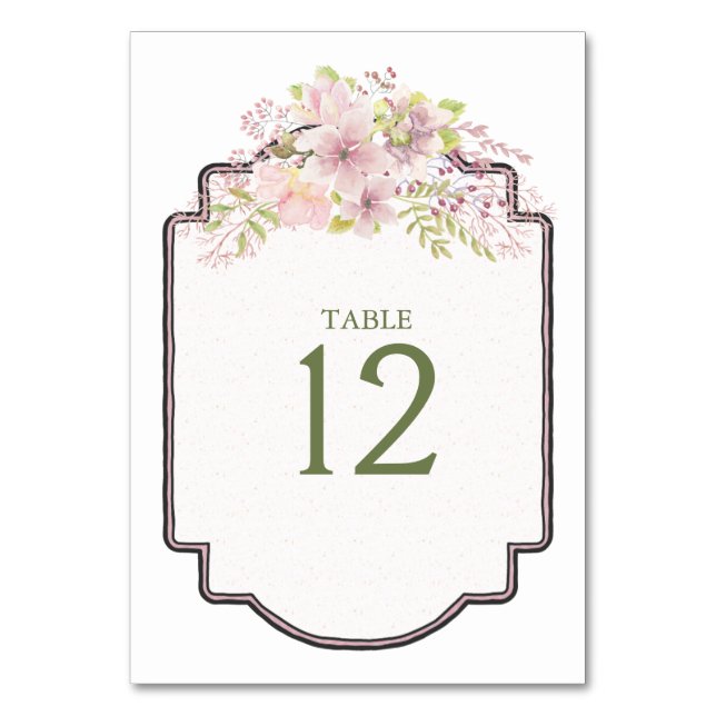 Número de mesa de boda floral de magnolia con rubo (Anverso)