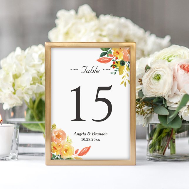 Número de Mesa de Boda Floral de Melocotón de Otoñ (Subido por el creador)