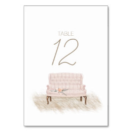 Número de mesa de boda floral rosa boho moderno