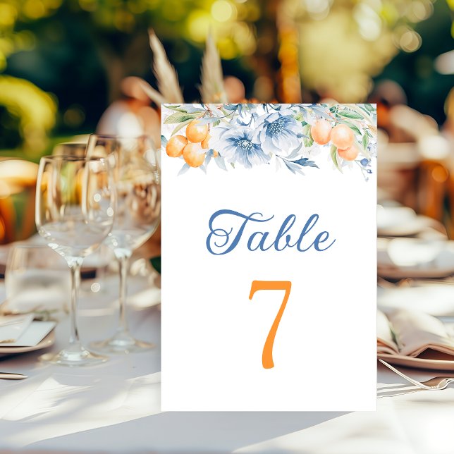 Número de Mesa de Boda Floral y Limón Elegante (Subido por el creador)