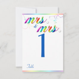 Número de Mesa de Boda Gay Floral Arcoíris Elegant