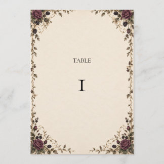 Número de Mesa de Boda Gótica de Medianoche