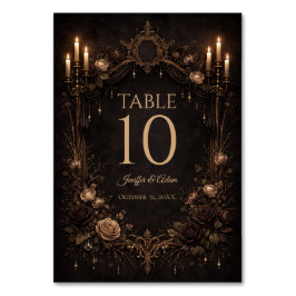 Número de mesa de boda gótica elegante de Hallowee