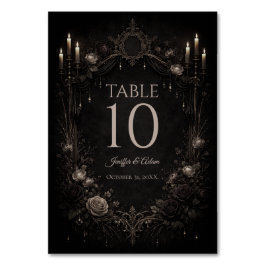 Número de mesa de boda gótica elegante de Hallowee