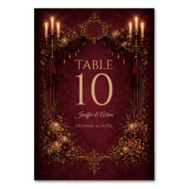 Número de mesa de boda gótica elegante de Hallowee
