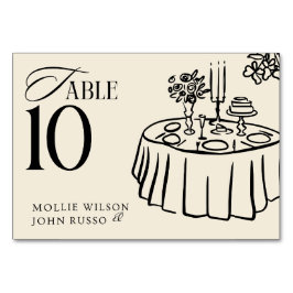 Número de Mesa de Boda Ilustrado – Comedor Elegant
