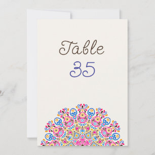 Número de Mesa de Boda Mandala Art Déco Clásico