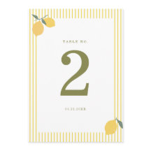 Número de mesa de boda Minimal Lemon Amalfi Coast