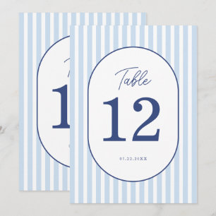 Número de mesa de boda minimalista con franja de c