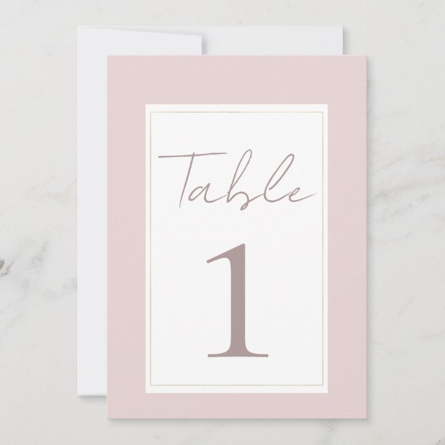 Número de Mesa de Boda Moderno Rosa y Dorado de Os (Anverso)