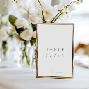 Número de mesa de Boda moderno simple y elegante