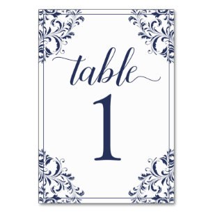 Número de mesa de boda Nadine (Azul Marino) 1