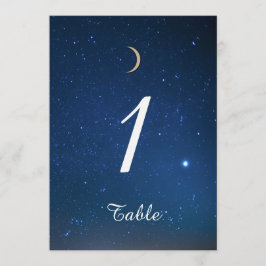 Número de Mesa de Boda Noche Estrellada