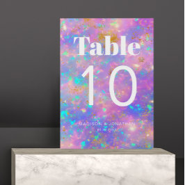 Número de Mesa de Boda Opalo Dorado Minimalista Ch