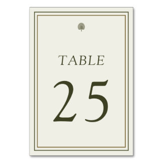 Número de mesa de boda Palma Marfil y Dorado