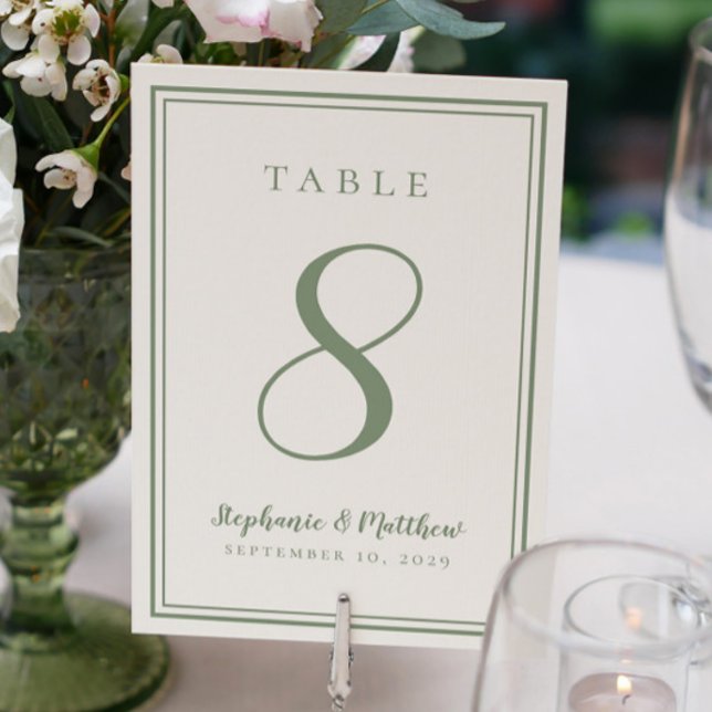 Número de Mesa de Boda Personalizado Cena Verde Sa (Subido por el creador)