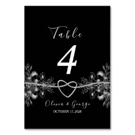 Número de mesa de boda rojo y negro