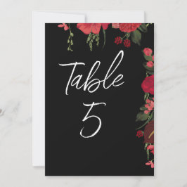 Número de mesa de boda romántico elegante