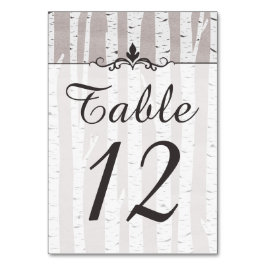 Número de Mesa de Boda Rústica de Árbol de Abedul