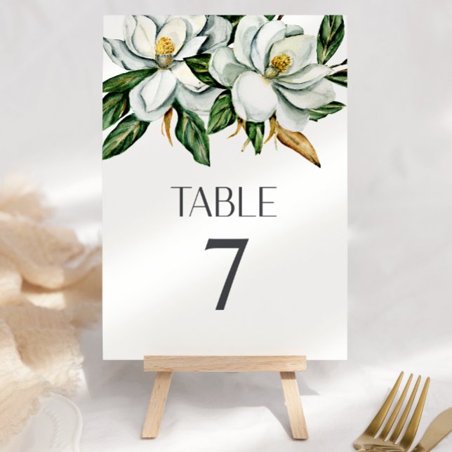 Número de mesa de boda rústica floral de magnolia  (Subido por el creador)