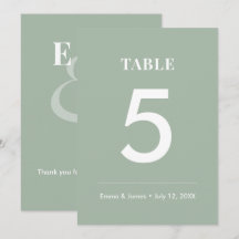 Número de Mesa de Boda Sage Ampersand | Moderno