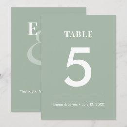 Número de Mesa de Boda Sage Ampersand | Moderno