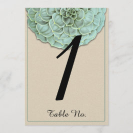 Número de Mesa de Boda Suculento Salvia