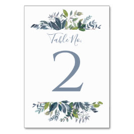 Número de mesa de boda | Verde polvoriento azul 2