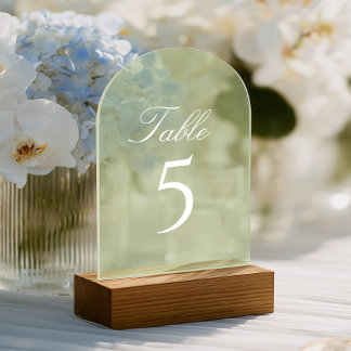 Número de mesa de boda verde salvia