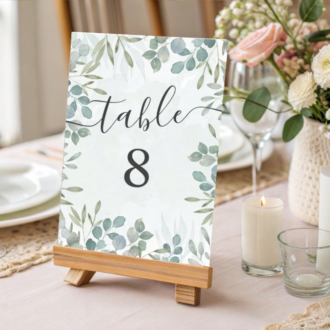Número de mesa de boda verde salvia eucalipto (Subido por el creador)