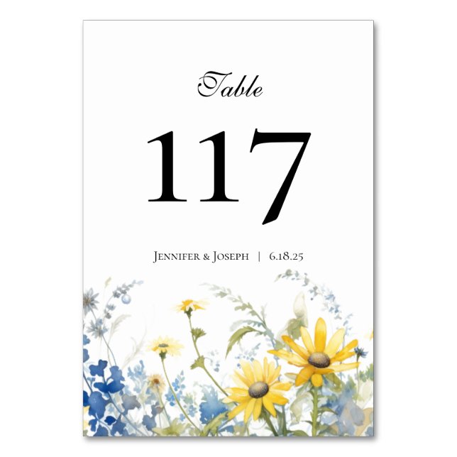 Número de mesa de bodas de jardín de verano (Anverso)