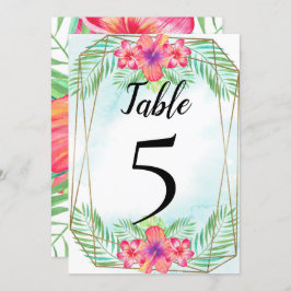 Número de mesa de bodas de la playa de Hibiscus Tr