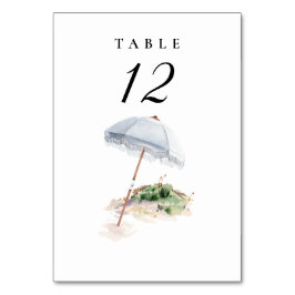 Número de mesa de bodas de playa a medida