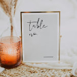 Número de mesa de bodas elegante y moderno<br><div class="desc">Este es un número de mesa de bodas moderno y elegante. Edite la mayoría de las palabras y todos los tipos de letra y colores de fondo. // Para ver los artículos coincidentes, por favor visite la colección "EMMA" en la tienda Sincerely By Nicole Zazzle. * Si te gusta este...</div>