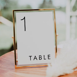 Número de mesa de bodas elegante y moderno