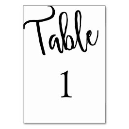 Número de mesa de caligrafía. Boda moderna. Simple