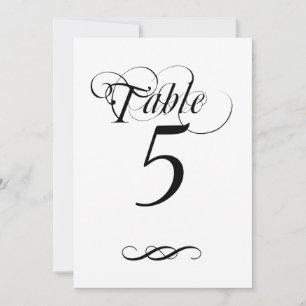 Número de mesa de caligrafía elegante