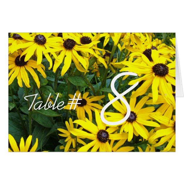 número de mesa de cena de flores de margarita de v (Anverso (Horizontal))