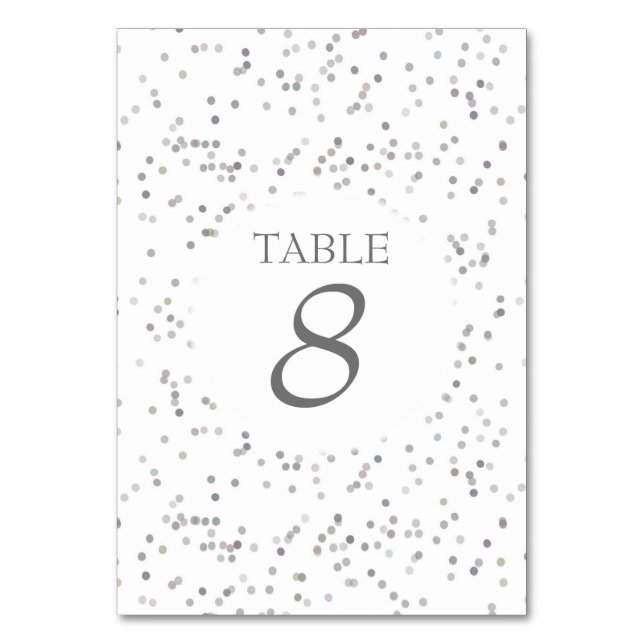 Número de mesa de confeti Elegante Estrellita de P (Reverso)