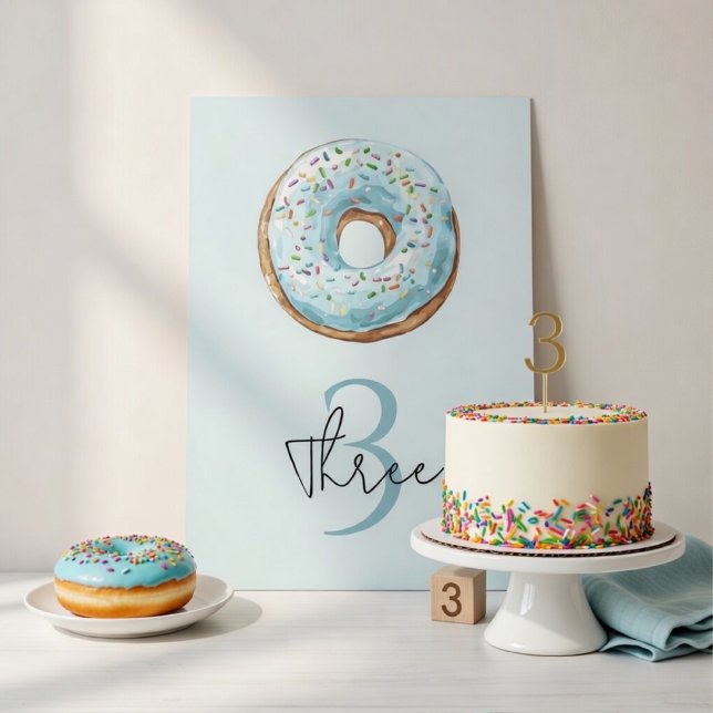 Número de mesa de cumpleaños de donut | Cumpleaños (Subido por el creador)