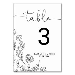 Número de mesa de elegancia de Dainty