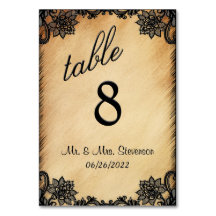 Número de mesa de encaje rústico 